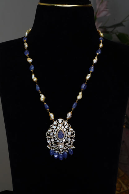 18K Tanzanite & Pearl Azure Harmony Pendant
