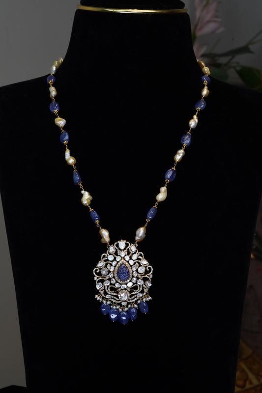 18K Tanzanite & Pearl Azure Harmony Pendant