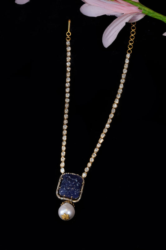 18K Tanzanite & Pearl Celestial Dew Pendant