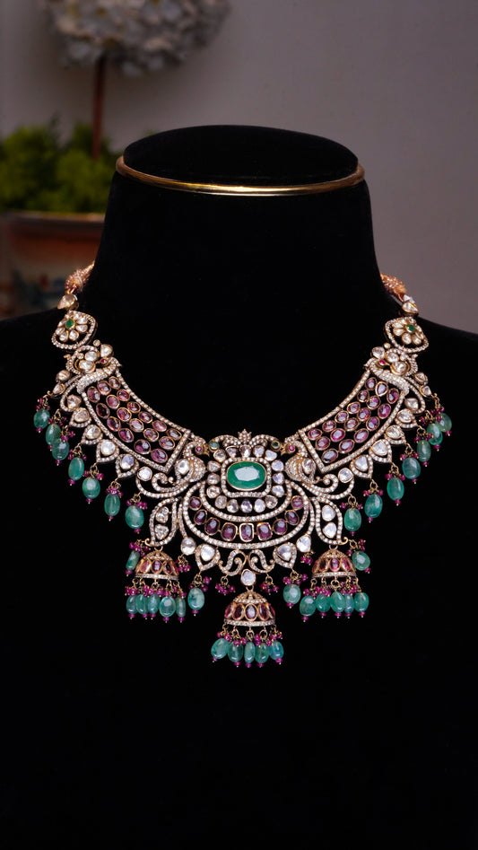 18K Royal Harmony Ruby & Emerald Necklace