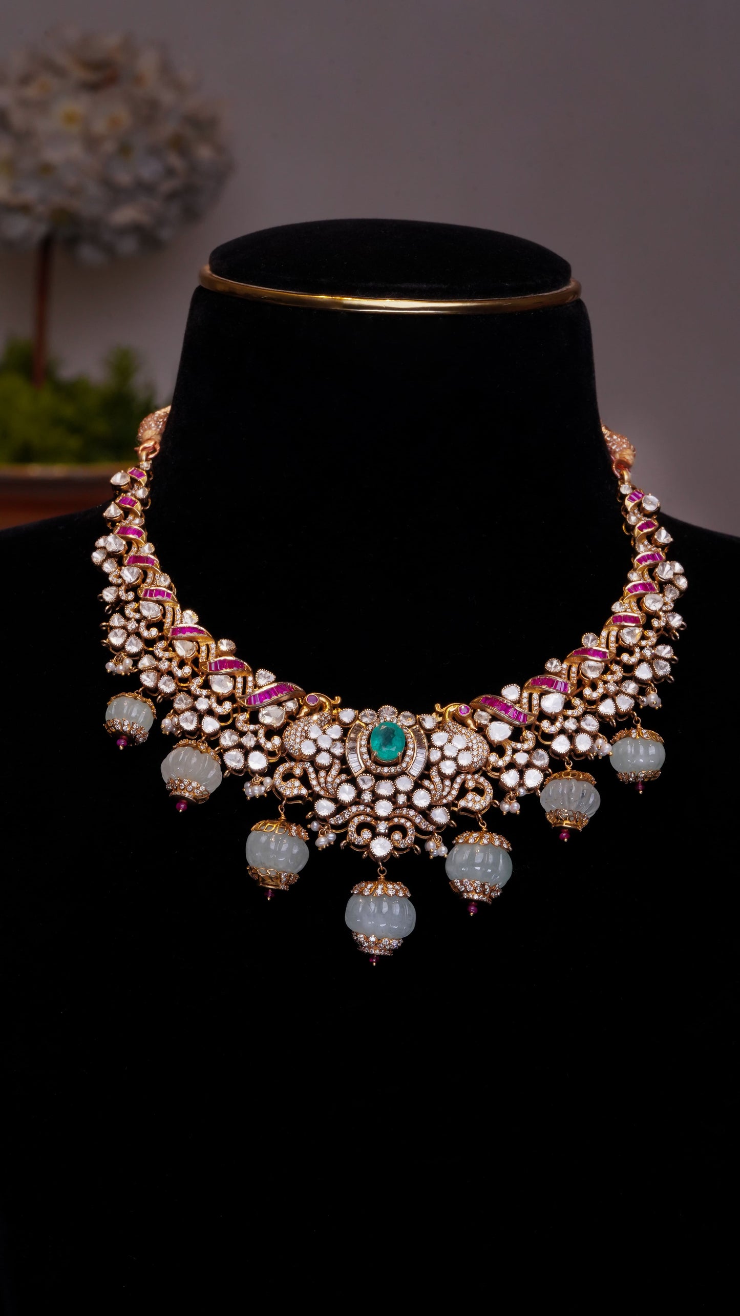 18K Ruby & Pearl Crimson Harmony Necklace