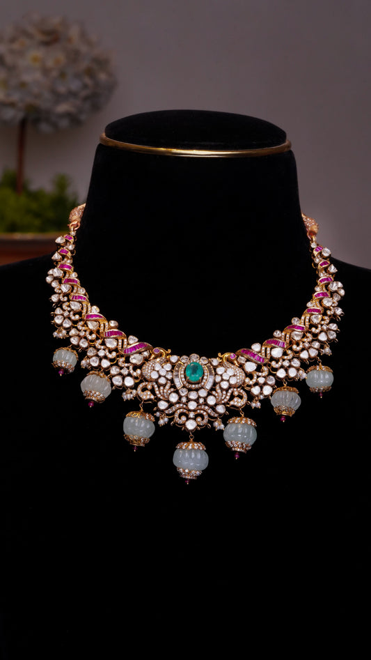 18K Ruby & Pearl Crimson Harmony Necklace
