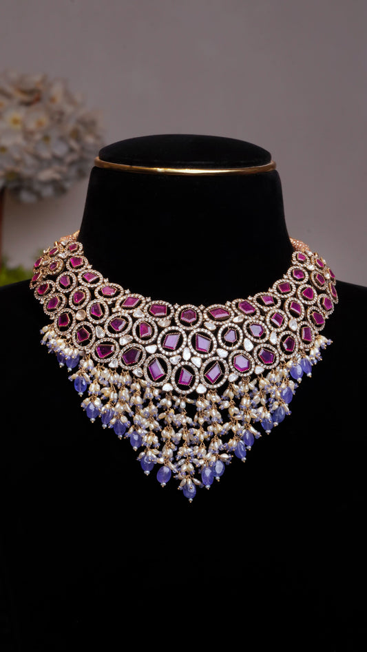 18K Tanzanite & Pearl Celestial Grace Necklace