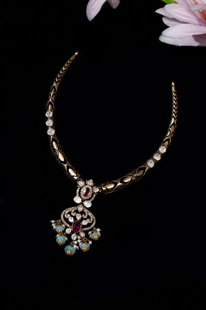 18K Ruby & Pearl Imperial Bloom Necklace