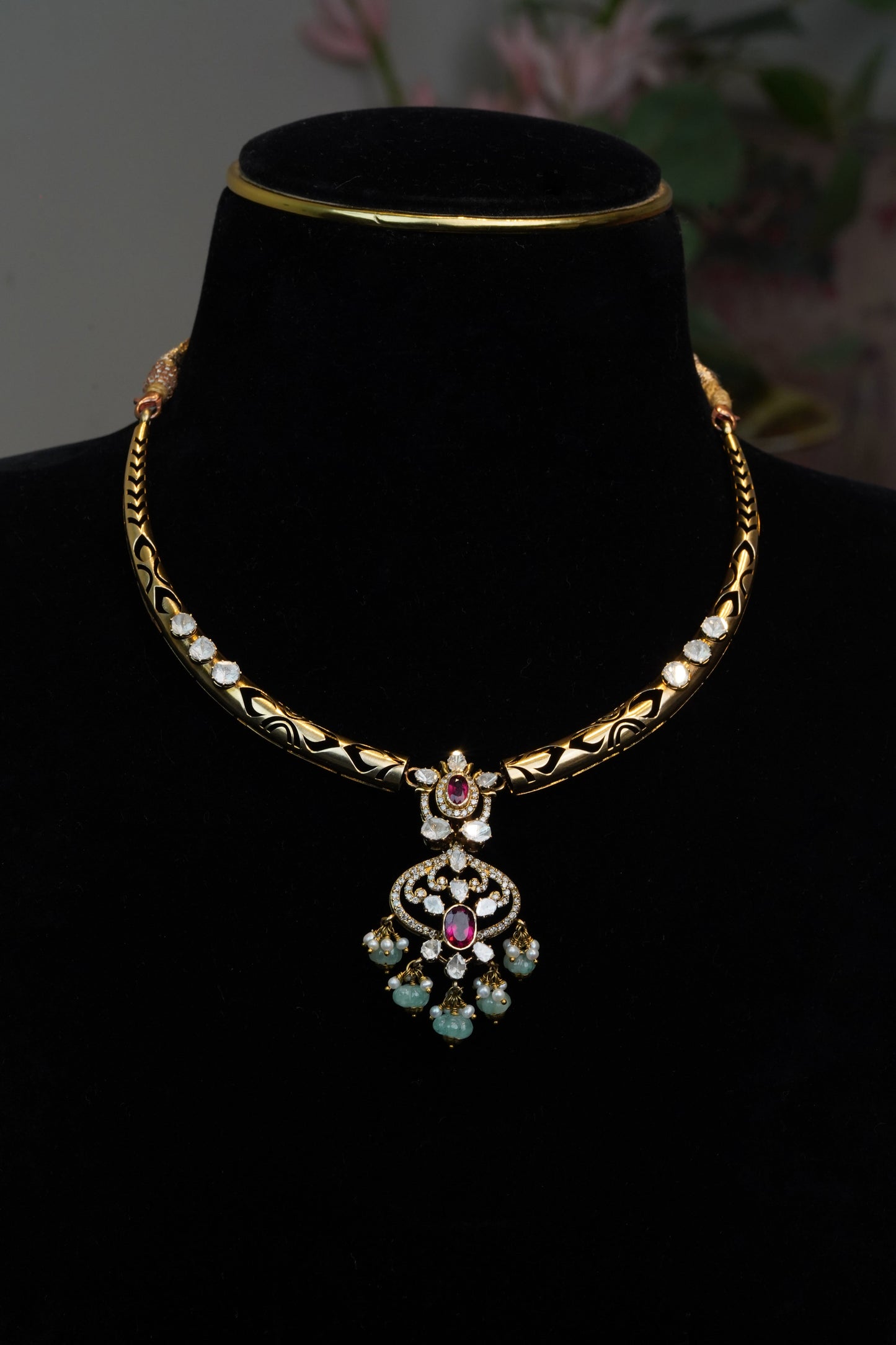 18K Pearl & Ruby Opulent Harmony Necklace