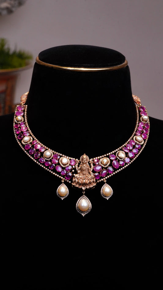 18K Kundan Ruby Heritage Glow Necklace