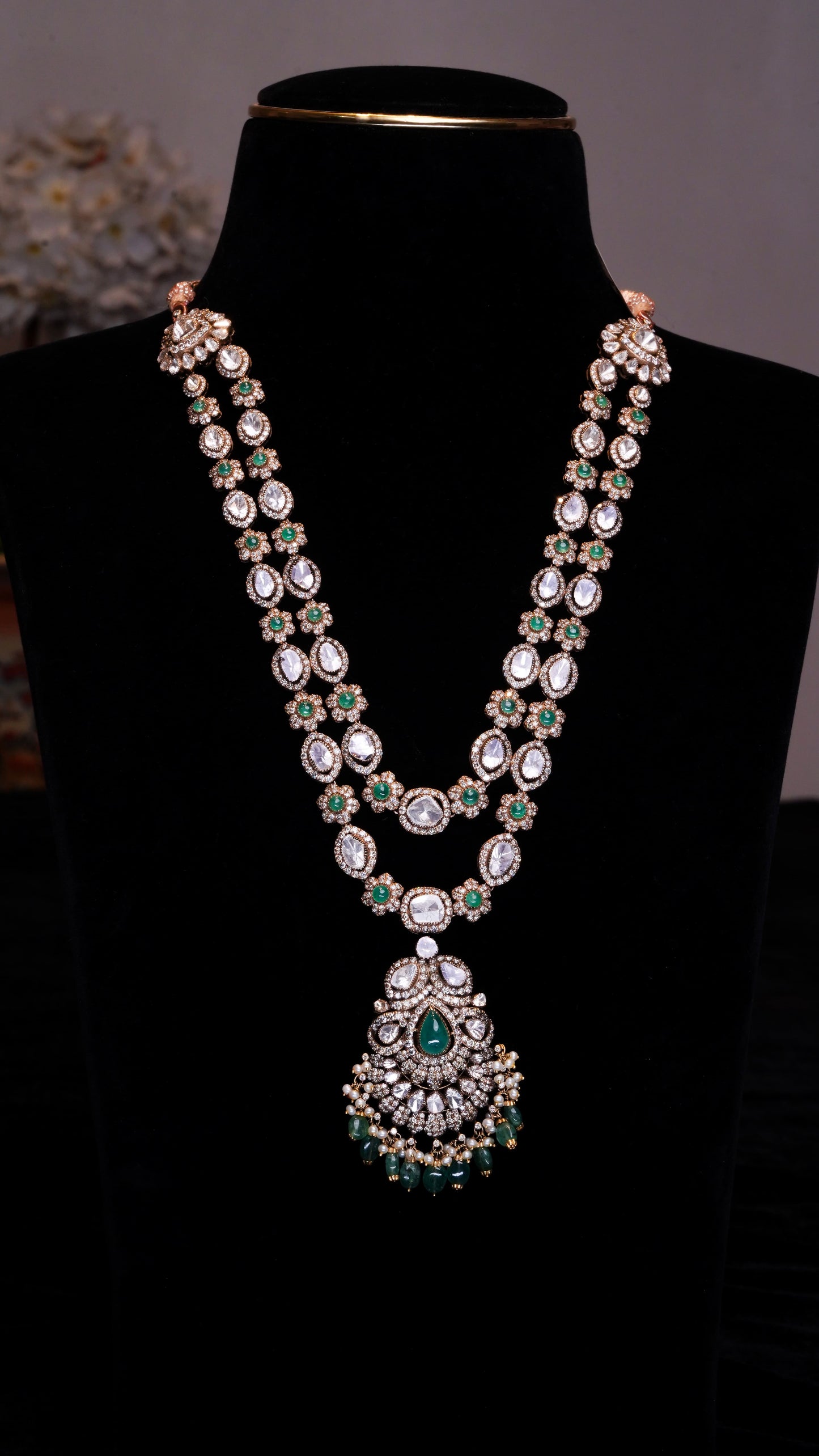 18K Pearl & Emerald Serenity Necklace