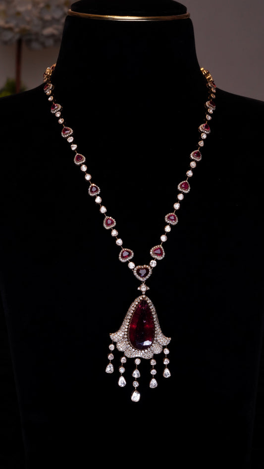 18K Tourmaline Radiant Charm Necklace