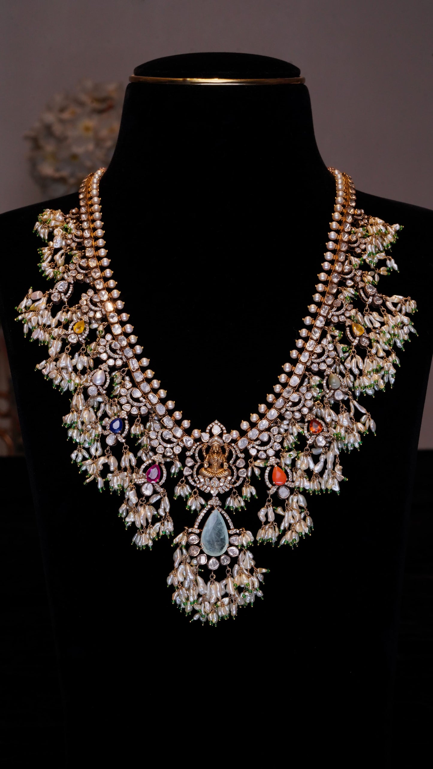 18K Pearl Kundan Royal Elegance Necklace