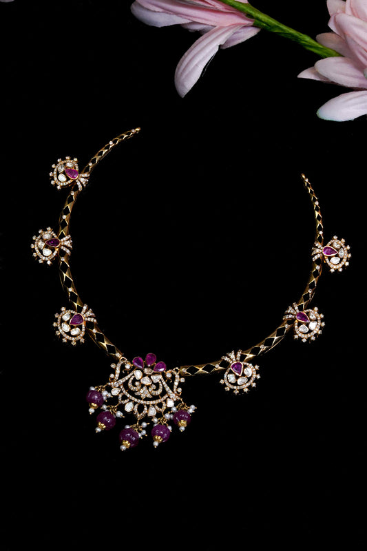 18K Pearl & Ruby Celestial Opulence Necklace