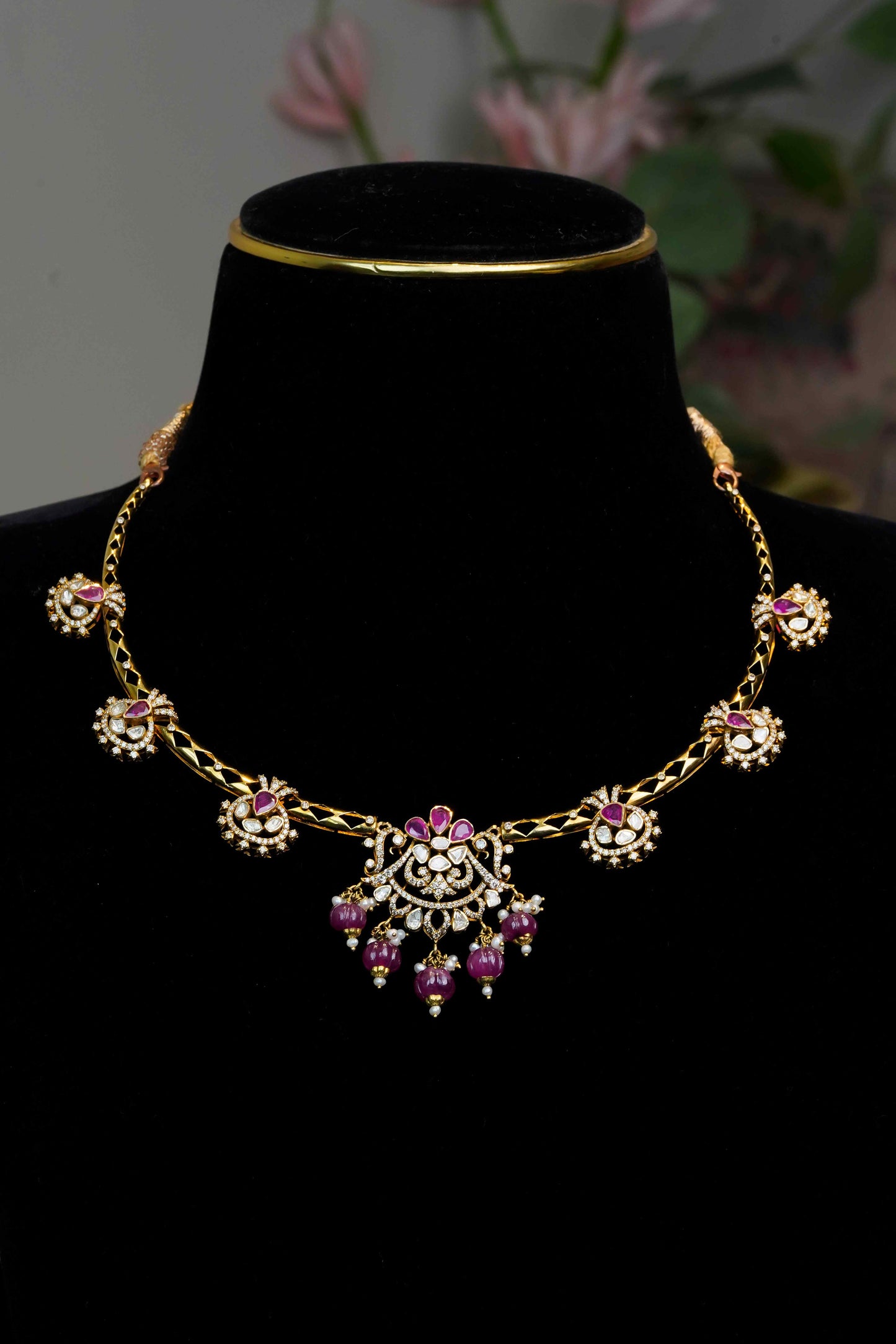 18K Pearl & Ruby Celestial Opulence Necklace