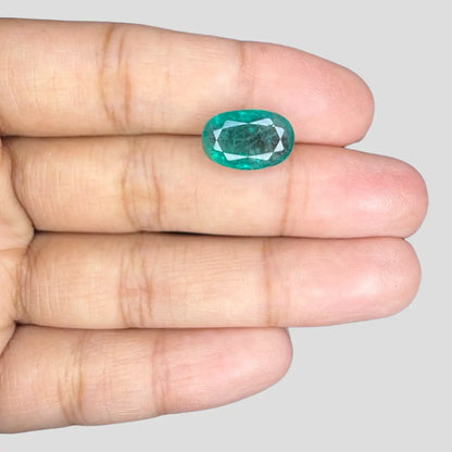 Authentic Emerald Gemstone In Oval Mixed Cut Shape 4.82 Carats 12.90x8.52x6.08mm Size