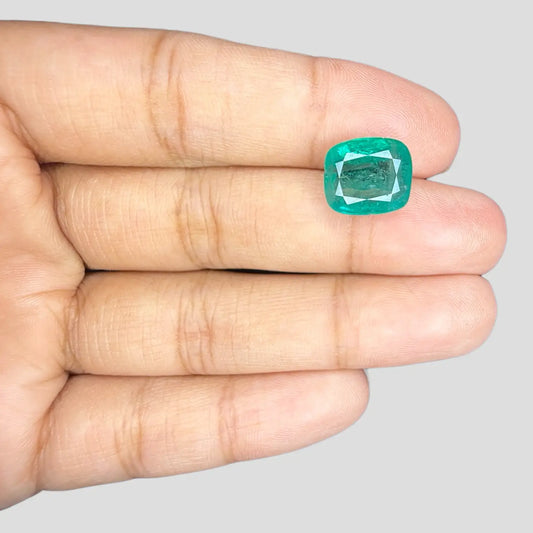 Buy Loose Emerald Gemstone In Cushion Mixed Cut Shape 4.86 Carats 11.24x9.72x6.05mm Size