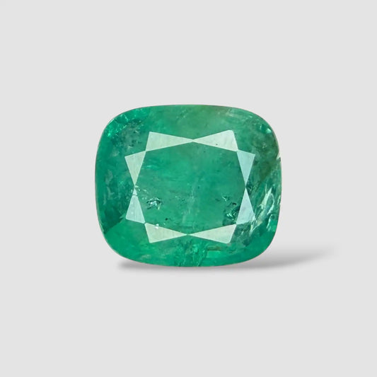 Buy Natural Emerald Gemstone In Cushion Mixed Cut Shape 6.41 Carats 12.11x10.48x6.69mm Size