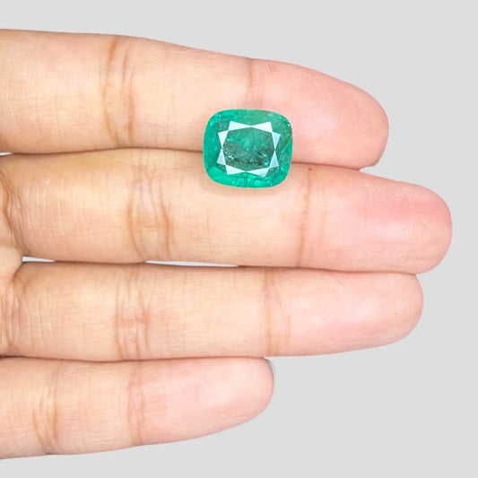 Buy Natural Emerald Gemstone In Cushion Mixed Cut Shape 6.41 Carats 12.11x10.48x6.69mm Size