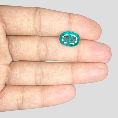 Buy Natural Emerald Gemstone In Oval Mixed Cut Shape 3.44 Carats 11.93x8.57x4.89mm Size