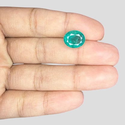 Buy Natural Emerald Gemstone In Oval Mixed Cut Shape 3.74 Carats 11.23x9.23x6.27mm Size