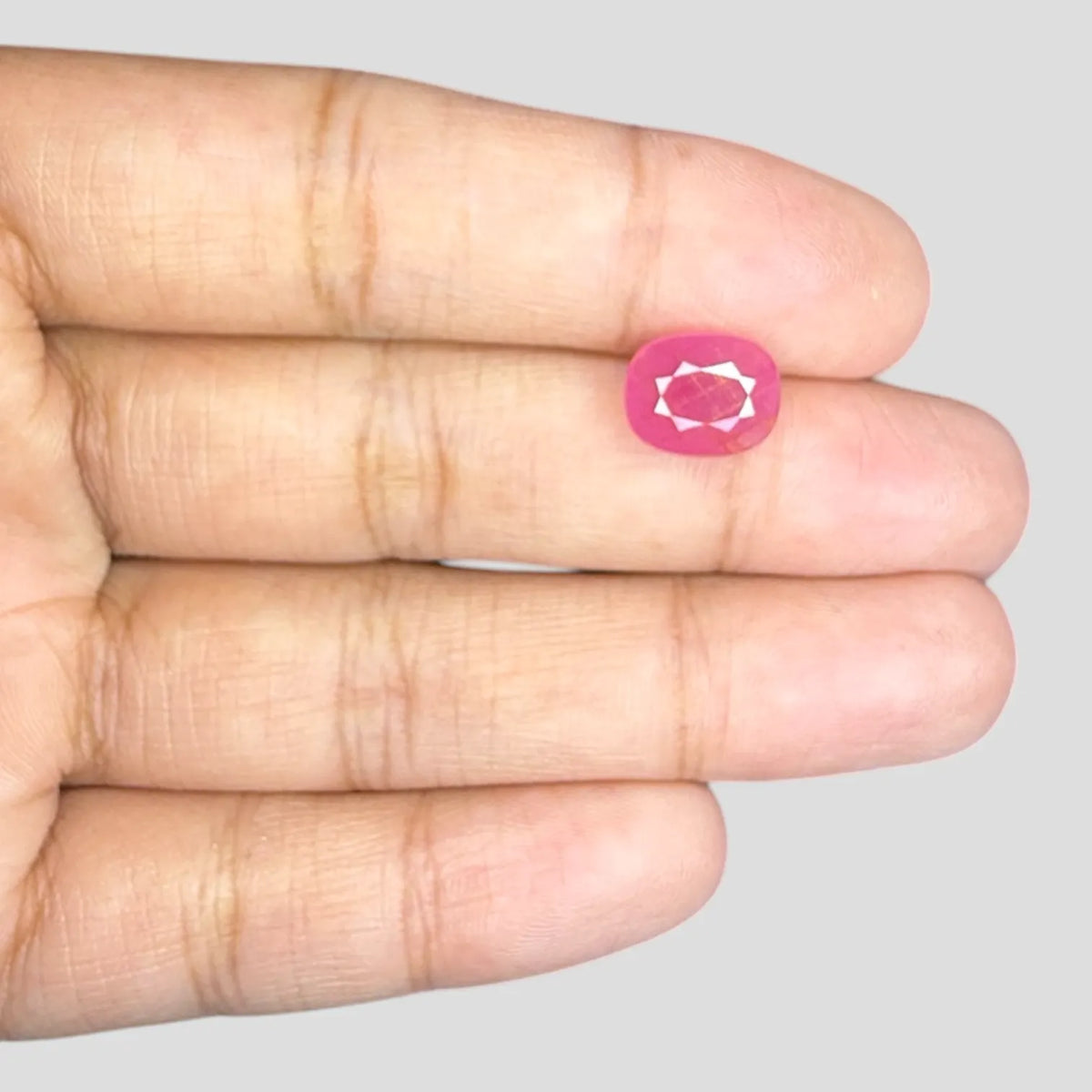 Certified Burma Ruby Gemstone - Cushion 3.95 Carats 9.80x7.99x5.15mm Size