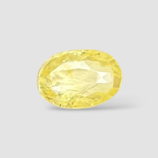 Certified Natural Yellow Sapphire Stone In Oval Shape 5.08 Carats 11.47x7.93x5.53mm Size