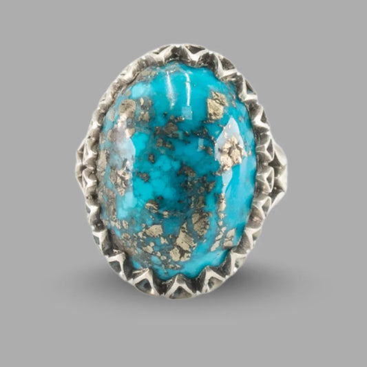 Feroza (Turquoise) 925 Italian Silver Artistic Ring