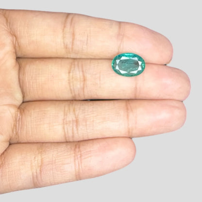 Fine Quality Emerald Gemstone In Oval Mixed Cut Shape 3.07 Carats 12.18x8.77x4.33mm Size