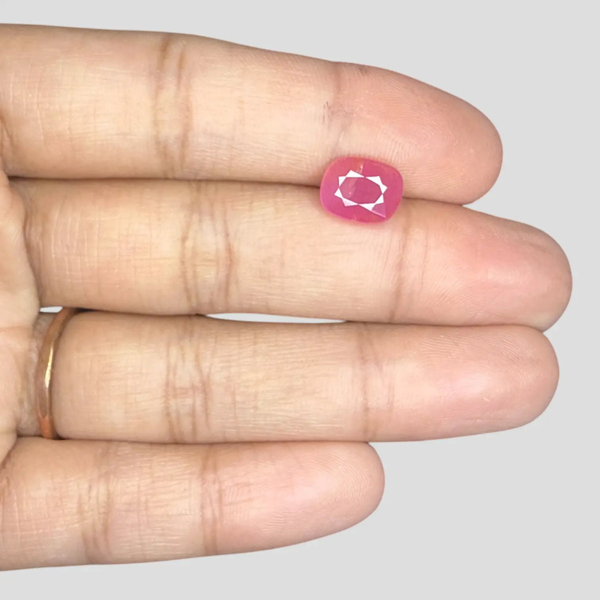 Genuine Bumra Ruby Gemstone - Cushion 2.76 Carats 8.88x7.31x4.82mm Size
