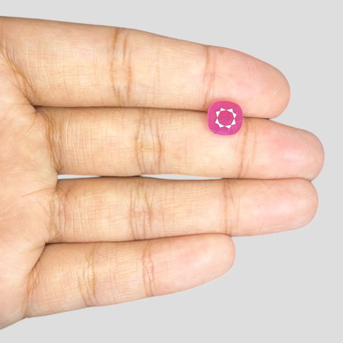 Genuine Burma Ruby Stone - Cushion 2.93 Carats 7.87x7.68x4.86mm Size