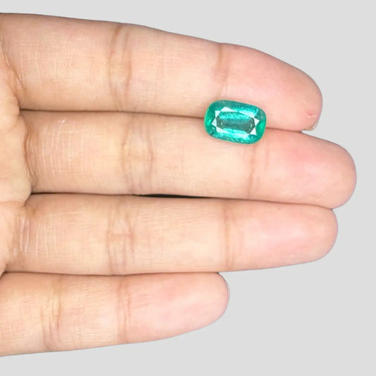 Genuine Emerald Stone In Cushion Mixed Cut Shape 2.91 Carats 11.21x7.45x4.91mm Size