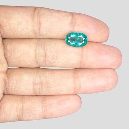 Genuine Natural Emerald Stone In Cushion Mixed Cut Shape 3.13 Carats 11.26x7.49x5.32mm Size