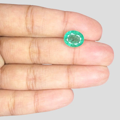 High Quality Natural Emerald In Oval Mixed Cut Shape 3.29 Carats 10.24x8.41x5.98mm Size