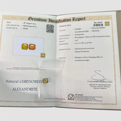 Natural Alexandrite Rectangular Step Cut - 5.91 Carats