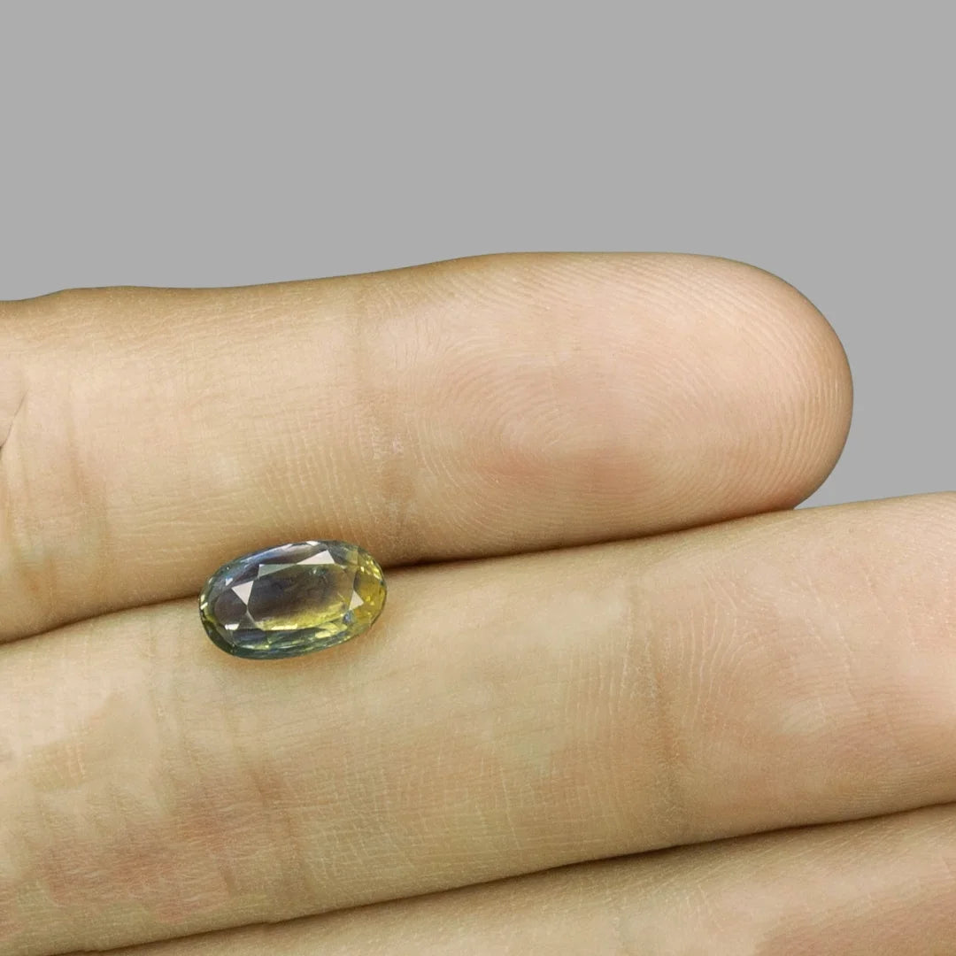 Natural Bi-Color Sapphire (Pitambari) Oval Mixed Cut - 3.19 Carats