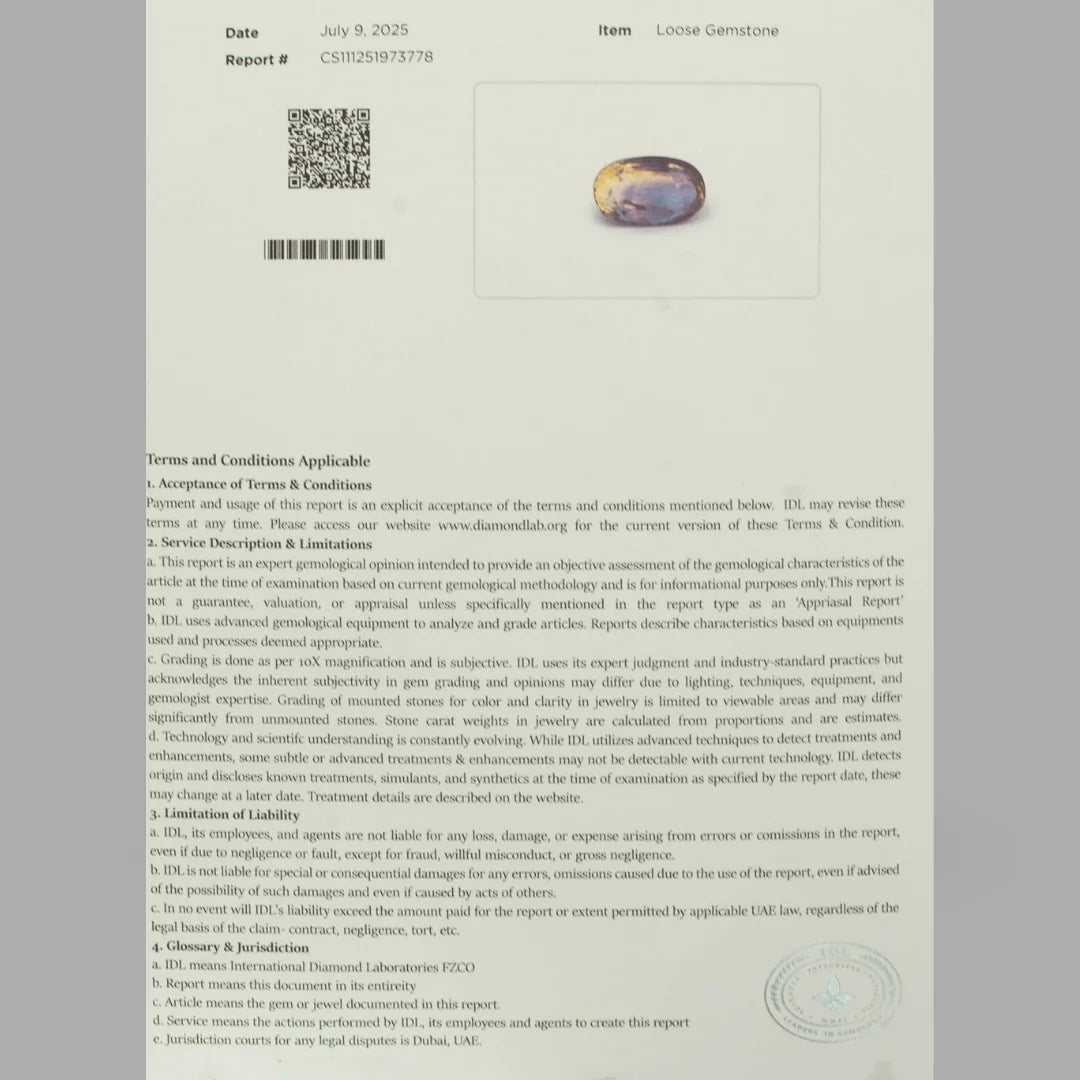 Natural Bi-Color Sapphire (Pitambari) Oval Mixed Cut - 3.19 Carats