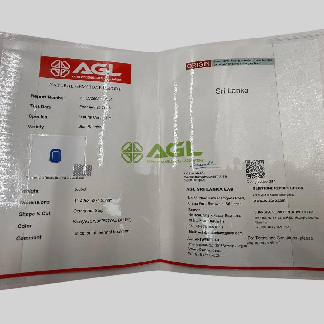 Natural Blue Sapphire Octagonal Step Cut - 5.05 Carats