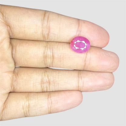 Natural Certified Ruby - Oval 5.82 Carats 11.30x9.46x5.84mm Size