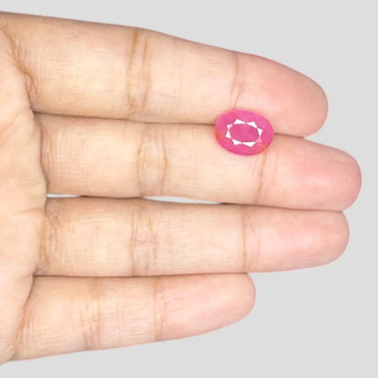 Natural Certified Ruby Stone - Oval 4.3 Carats 11.14x8.59x4.80mm Size