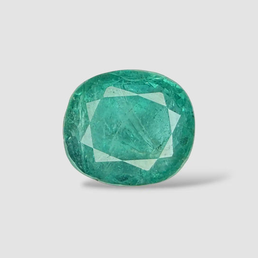 Natural Emerald Gemstone for Ring In Cushion Mixed Cut Shape 4.83 Carats 10.48x9.27x6.35mm Size