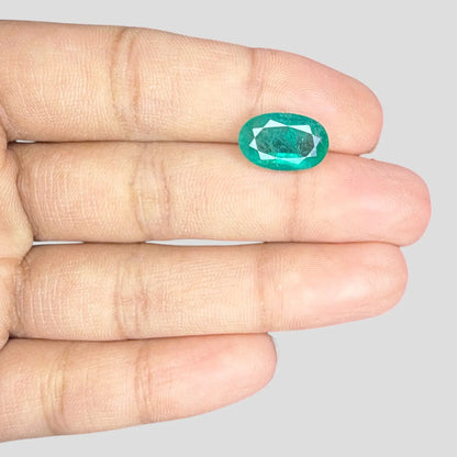 Natural Emerald Gemstone for Sale In Oval Mixed Cut Shape 3.26 Carats 13.02x8.20x4.86mm Size