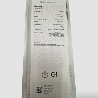 Natural Emerald Oval Mixed Cut - 3.40 Carats