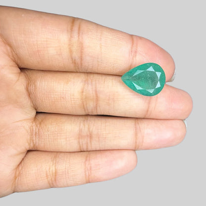 Natural Emerald Pear/Faceted Cut - 6.93 Carats