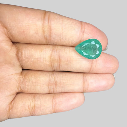 Natural Emerald Pear/Faceted Cut - 6.93 Carats