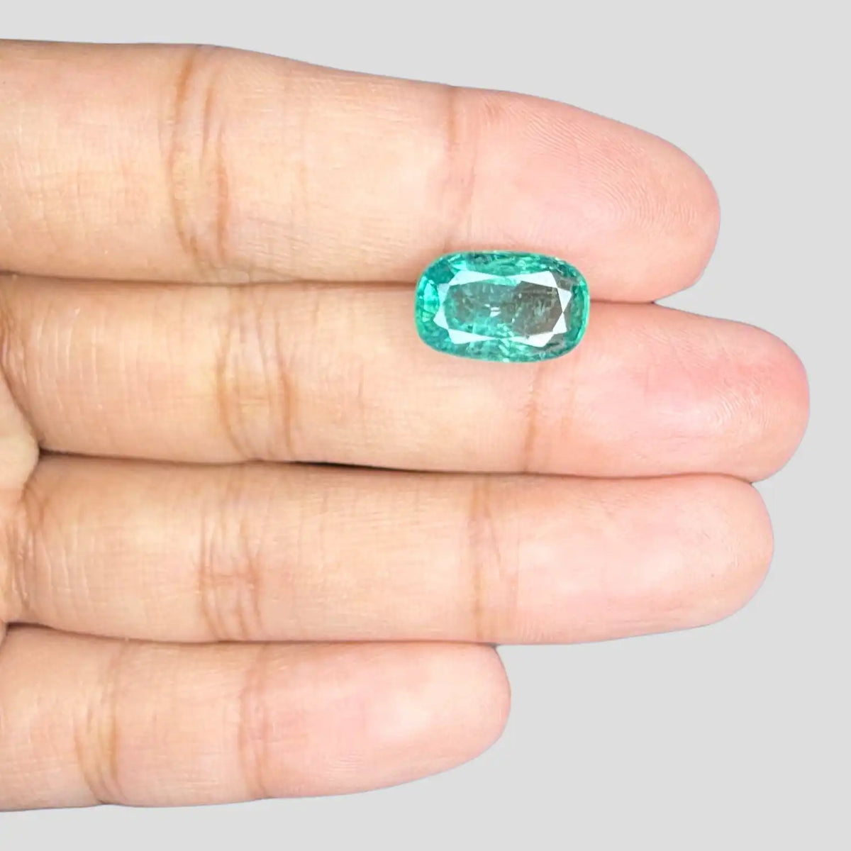 Natural Loose Emerald In Cushion Mixed Cut Shape 3.84 Carats 12.62x8.10x5.61mm Size