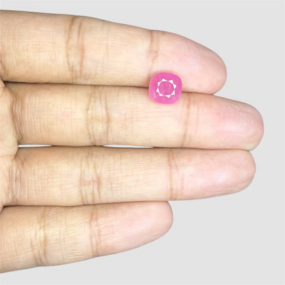 Natural Loose Ruby Stone - Cushion 2.45 Carats 7.85x7.70x3.88mm Size
