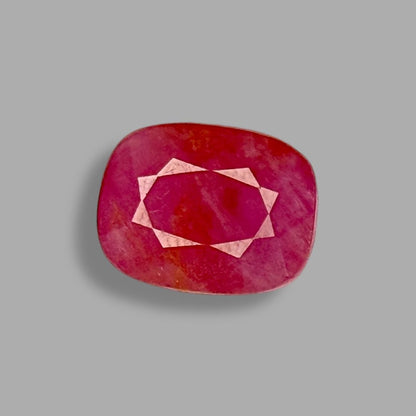 Natural Ruby Cushion/Faceted Cut - 6.76 Carats