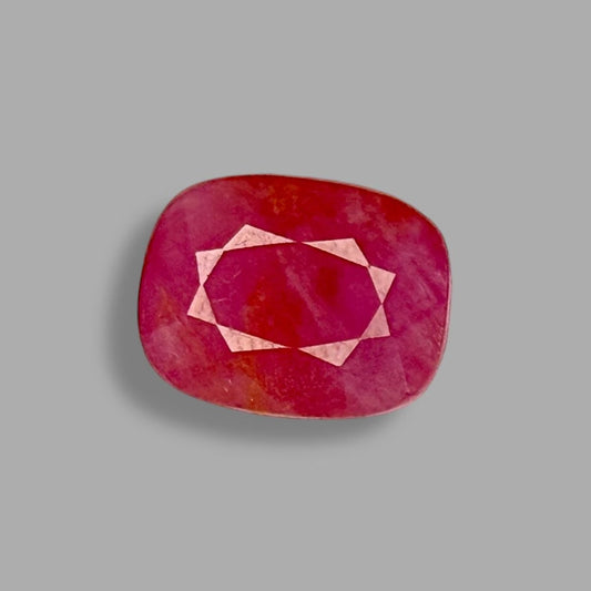 Natural Ruby Cushion/Faceted Cut - 6.76 Carats