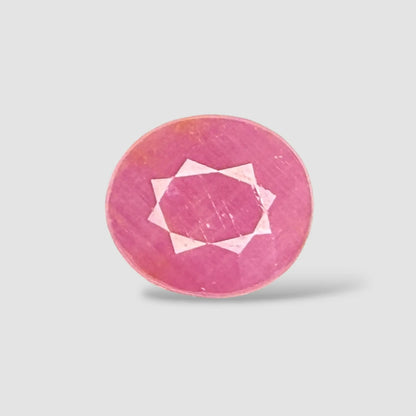 Natural Ruby Gemstone for Ring - Oval 3.6 Carats 9.64x8.47x4.56mm Size