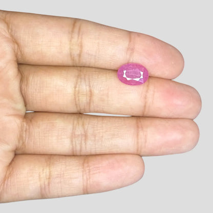 Natural Ruby Gemstone - Oval 2.79 Carats 10.84x7.69x3.09mm Size