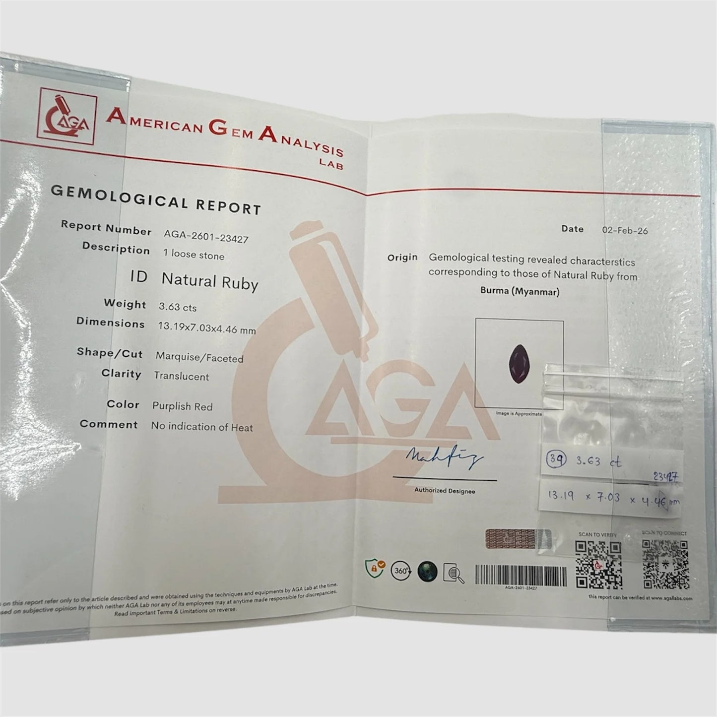 Natural Ruby Marquise/Faceted Cut - 3.63 Carats