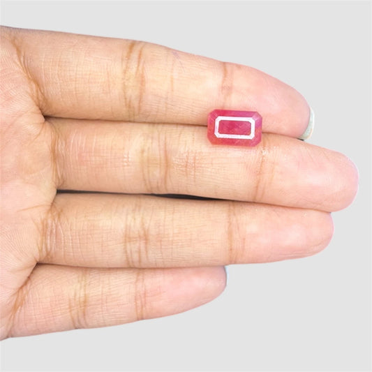 Natural Ruby Octagon/Faceted Cut - 4.24 Carats