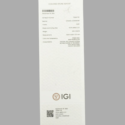 Natural Ruby Oval - 5.93 Carats